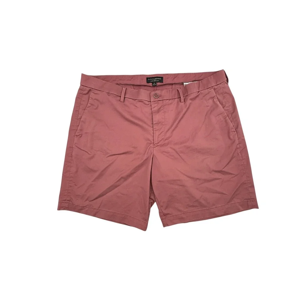 Banana Republic Core Temp Shorts Mens 38 Pink Chino Casual Stretch Cotton Blend